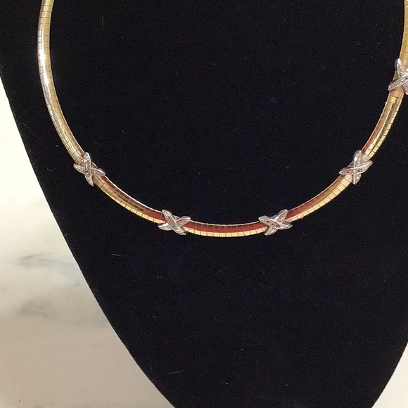 14 Karat gold plated and sterling silver necklace - Picture 2 of 5